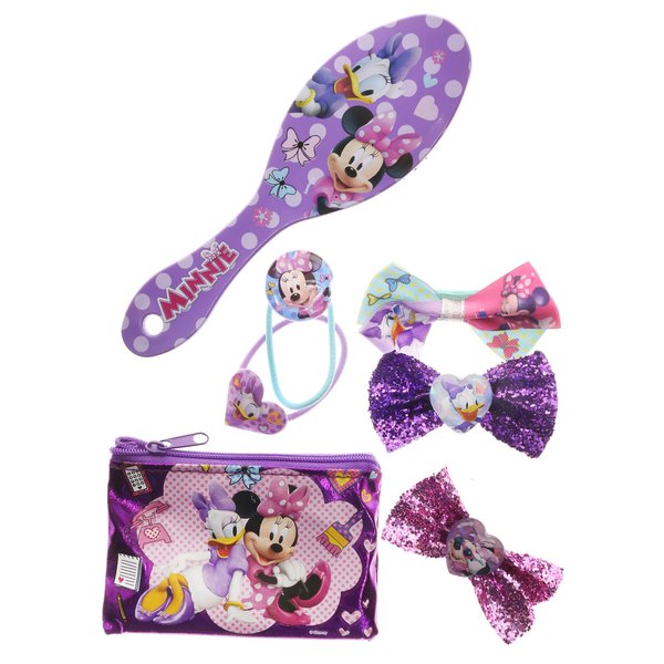 TownleyGirl Minnie Mouse Hair Set, Includes Hair Brush, Hair Bows, and Hair Clips, 7 CT