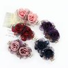 inSowni 5 Pack Glitter Sparkly Rhinestone Metal French Barrettes with Rose Flower Floral Alligator Snap Hair Clips Accessories for Women Girls