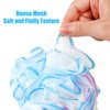 MIDELONG Bath Sponge Shower Loofahs Soft Mesh Poufs Body Wash Scrubber Bath Ball Exfoliating Loofahs Sponge Colorful 60g for Women and Men, Pack of 2