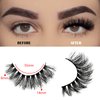FARRED Natural Lashes Fluffy False Eyelashes 14 Pairs Fake Eyelashes Wispy Lashes Natural Look Short Cat Eye Lash Wispy Volume Eyelash Faux Mink Strip Lashes Pack for Daily Makeup (F18 | 8-14 mm)
