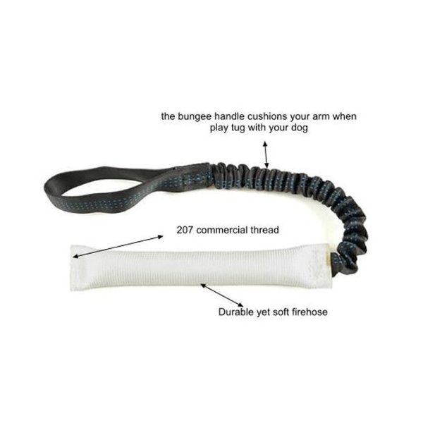 White Fire Hose Bungee Tug Toy 1" X 16" - Redline K9