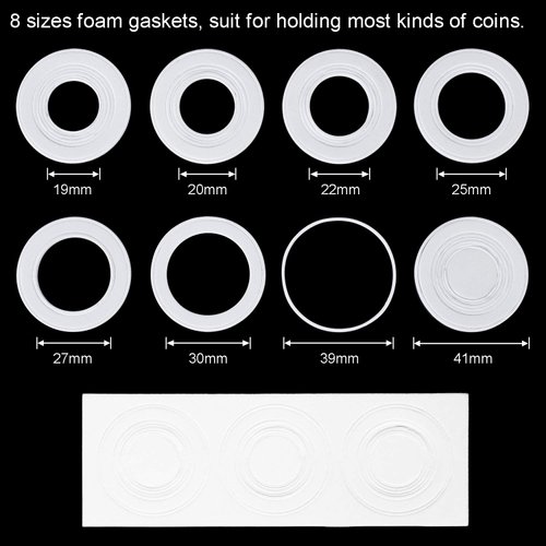 41mm Coin Capsules, with Foam Gasket and Plastic Storage Box, for Coin Collection