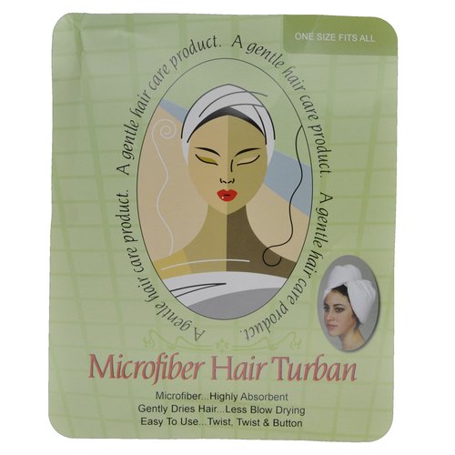 Eurow Microfiber Hair Towel Turban Wrap - White - 1 Pack