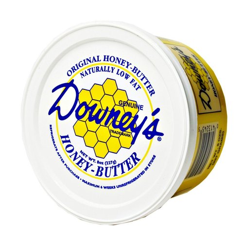 Kauffman’s Downey Original Honey Butter, All-natural spread to use as a marinade, or an excellent topping on croissants, ice cream, muffins and baked goods. 8 oz container