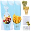 50 Sets 14oz Disposable Charcuterie Cups with 200 Sticks, 50 Bags & 50 Stickers | Eco-Friendly Snack Holders for French Fries, Fruits, Desserts | Birthday Wedding Party Supplies （blue）