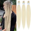 Berracy Braiding Hair Pre Stretched for Women Box Braids Synthetic Hair Extensions Jumbo Yaki Texture Hot Water Setting Natural Braid Girls Blonde 613 (24inch 3Packs)