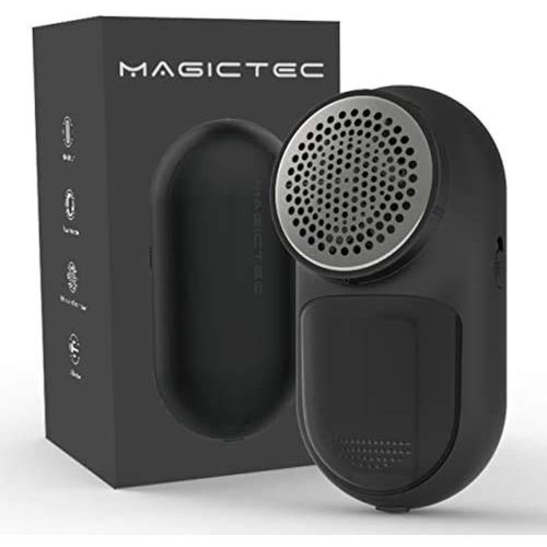 Rechargeable Fabric Shaver, Magictec Lint Remover Sweater Defuzzer Lints Fuzzs Pills Pilling Trimmer for Clothes and Furniture -Battery Operated Black