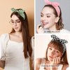 Jaciya Bow Headbands for Women Non Slip Fashion Knotted Headband with Bow Cute Top Knot Hair Bands Wide Headbands for Women Girls Buffalo Plaid Bunny Ears Headband Hair Accessories