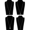 Ofeiyaa 10Pcs Long Pendant Necklace Simple Moon Bar Three Triangle Tassel Lock Sweater Y Shape Punk Chain Choker Necklace for Women Girls Silver Tone