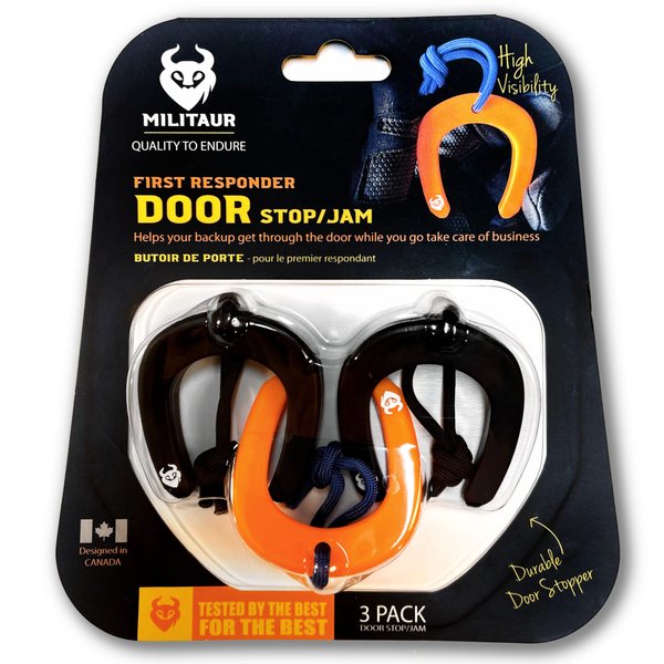 Militaur First Responder Door Stop. Stops Doors from Closing. Orange is Glow in The Dark. Police & EMS Door Jam. Firefighter Tools Door Wedge. Door Pinch Guard. Molle & PALS Compatible. (3 Pack)