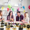 10PCS Black Gold 40th birthday decorations for Men and Women，40th birthday centerpieces for tables ，Happy 40th Birthday Centerpieces Tables Toppers，40th Birthday Table Sign Decor