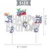 Raccoon Birthday Cake Topper Raccoon Birthday Cake Decoration Silver Glitter Raccoon Happy Birthday Cake Decor for Woodland Animal Theme Baby Shower Supplies