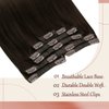 Sunny Clip in Hair Extensions Dark Brown Remy Hair Extensions Real Human Hair Clip ins Brown Natural Hair Clip in Extensions Dark Brown Hair Extensions Color 2 120G 18inch 7Pcs