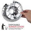 Round Electric Stove Burner Covers (50 Pack) 6 Inch and 8 Inch Disposable Stove Top Aluminum Foil Bib Liners, to Keep Kitchen Range Clean from Oil and Food Drips, Stock Your Home