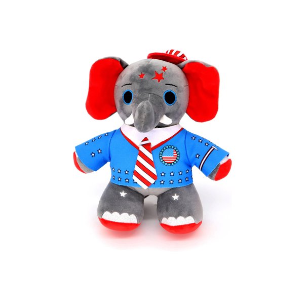 MODOTZOK USA 8 Inch” Stars-and-Stripes Elephant Stuffed Animal Plush Gift July 4th Independence Day Patriotic Decoration.