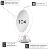 Zadro LED Lighted 10X Magnification Z'Swivel Power Suction Cup Vanity Wall Mount Beauty Makeup Mirror, White