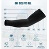 Aegend 2 Pairs Sun Protection Cooling Arm Sleeves - Tattoo Cover Up - Sun Sleeves for Men & Women for Cycling, Running, Basketball, Football, Golf, Volleyball, Driving, Black 2 Pairs
