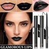 Black Matte Liquid Lipstick,3 in 1 Black Lip Liner and Lipstick Set,Matte Lip Gloss Long Lasting Moisturizing Velvet Lipgloss Make Up Gift Set Cosplay Goth Halloween Special Effects Makeup Kit