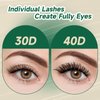 DIY Lash Extension Kit 280pcs Individual Lashes D Curl Eyelash Extension Kit KEYYOU 40D 9-18Mix Lash Clusters with Lash Bond and Seal and Lash Applicator for DIY at Home(KIT-40D-0.07D-9-18Mix)