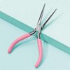 Supper Long Acrylic UV Gel Tips Sculpture Tweezers Clip, C Curve Nail Art Tools Nail Pincher Nipper, Stainless Steel Nail Shaping Tweezers for Manicure, Pedicure (Pink)
