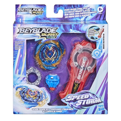 Beyblade Burst Surge Speedstorm Spark Power Set - Battle Game Set with Sparking Launcher and Right-Spin Battling Top Toy, Red