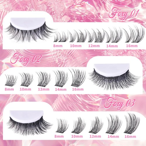 Lash Clusters Kit 536pcs - 30D 40D Lash Clusters 9-16MM & Lash Extension Kit 8 10 12 14 16MM,Natural Wispy Eyelash Extension Kit, Natural Lashes Clusters Kit Bond and Seal,Remover, Applicator
