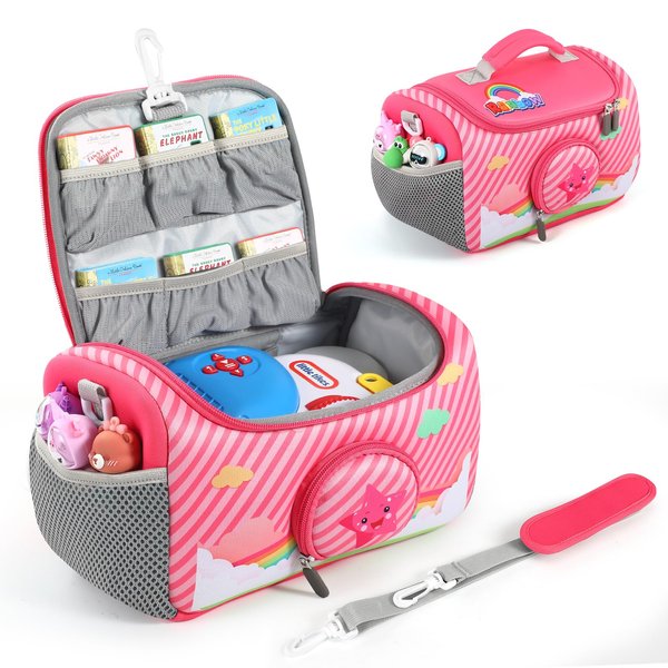 Carrying Case Compatible with Little Tikes for Story Dream Machine Books Starter Set, Storage Carrier Bag for Little Tikes for Storytime Audio Play Real for Littles Character Collection (Rainbow)