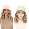 AliRobam Hat Wig Baseball cap with Natural Wave hair Extensions attached for woman Cap wig Short Bob Hairstyle Adjustable Wig (M27/613)
