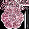 BELICEY 6000Pcs Resin Crystals Rhinestone Kit Light Pink 2/3/4/5/6mm Flatback Rhinestones Round Gems Beads with Tweezers and Picking Pen for Manicure DIY Crafts Clothes Bags Tumblers Decoration