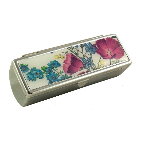 Houder Designer Lipstick Case with Mirror for Purse - Decorative Lipstick Holder with Gift Box - Velvet Lined - Protect Your Lipsticks in Style (Violets)