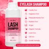 AuReve Lash Shampoo Bulk for Lash Extensions 600 Ml/20fl.oz Eyelash Extension Cleanser Oil Free Lash Cleanser for Eyelash Care, Gentle Foaming Eyelash Shampoo for Salon Home Care (Rose 600ml)