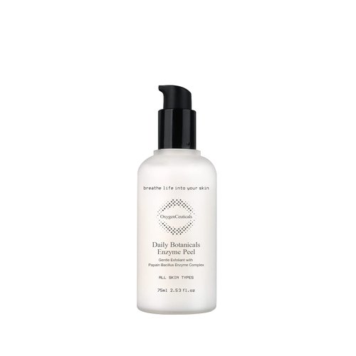 Korean Skincare Non-Abrasive Enzyme Peeling Gel, OxygenCeuticals Daily Botanicals Enzyme Peel, Papaya & Pineapple Enzymes, Improves Acne Scars, Blackheads, Pore Size, Texture, All Skin Types, 2.54 oz