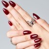 GLAMERMAID Dark Red Press On Nails Short Almond, Handmade Soft Jelly Gel Nail Tips Deep Burgundy Round Fake Nails, Natural Deep Red Stick Glue on Nails for Women, Reusable Round Oval False Nail Kit