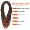 Ajsowju Boho Dreads Synthetic Boho Box Braids Double Ended Dreadlock Extensions 24inches 10 Strands Thin Soft Black to Dark Brown DE Dreadlock Extension for Women (Boho 10 Strands, 1B/30)