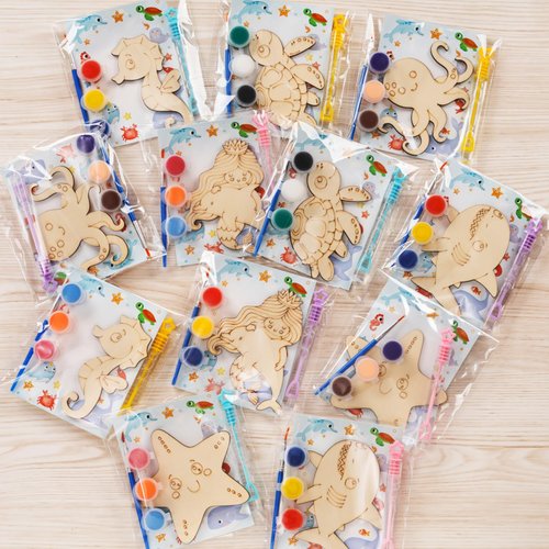 Under the Sea Party Favors - 12 PCS Ocean Animals Birthday Party Supplies - Sea Bubbles & Paint Crafts - Mermaid Shark Birthday Decorations Goodie Bags Stuffers Gifts Prizes for Kids Girls Toddler