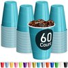 DecorRack 60 Party Cups 12 oz Disposable Plastic Cups for Birthday Party Bachelorette Camping Indoor Outdoor Events Beverage Drinking Cups (Turquoise, 60)