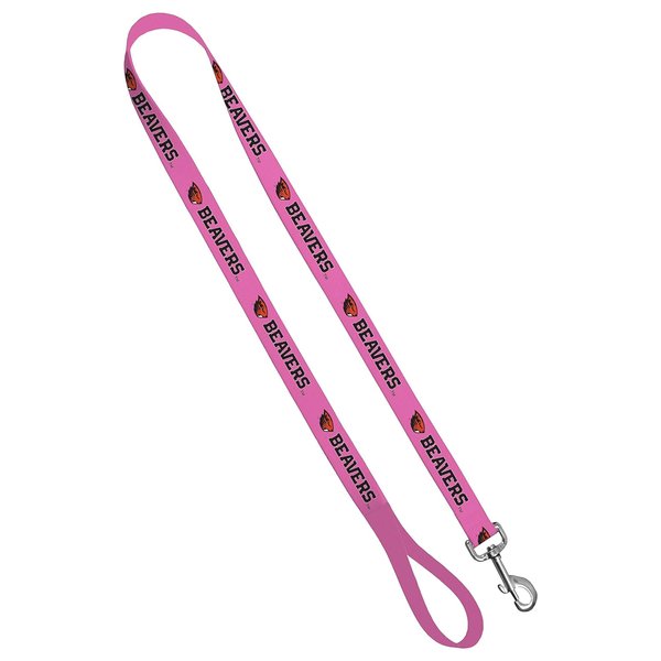 Moose Pet Wear Dog Leash – Oregon State University Beavers Pet Leash, Made in the USA – 1 Inch Wide x 6 Feet Long, Beaver on Pink