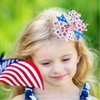 2PCS Independence Day Hair Bows Clips Patriotic Star Hairpin with Heart Grosgrain Ribbon Bowknot Boutique Alligator Hair Clips 4th of July Headwear Accessories for Kids Girls Women(Style A)
