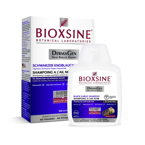 Bioxsine Herbal Shampoo with Black Garlic for Hair Loss/Odourless/Prevents Hair Loss/Healthy Hair/For All Hair Types/Women and Men 300 ml