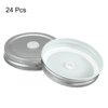 uxcell 24Pcs Mason Jar Lids with Straw Hole, 70mm Tinplate Canning Lids Fits Regular Mouth Mason Jar, Drinking Lids Set Reusable for DIY, Drinking, Daily Food Storage, Silver