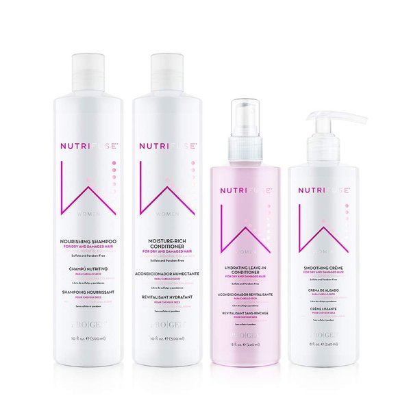 Nutrifuse W Nourishing Shampoo - 10oz Bundled with Nutrifuse W Moisture-Rich Conditioner 10oz, Nutrifuse W Hydrating Leave-In Conditioner 8oz and Nutrifuse W Smoothing Creme 8oz