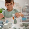 Comfy Cubs Stacking Rocks 36 Pieces, 36 Months+ - Educational Toddler Stacking Blocks, Promotes Imagination, Balance & Fine Motor Skills - Wooden Rocks Sensory Toys Gift for Kid, Boy Pack