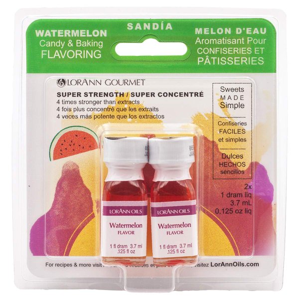 LorAnn Watermelon SS Flavor, 1 dram bottle (.125 fl oz - 3.7ml - 1 teaspoon)- Twin pack blistered