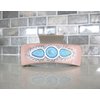 Generic Long lite tan faux leather effect turquoise blue native tribal hair claw clip