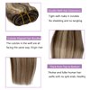 Weft Hair Extensions Sew in Human Hair Extensions Blonde Highlighted 18 Inch Sew in Hair Weft Extensions Real Human Hair Medium Brown with Bleach Blonde Highlights Hair Weave Bundles 100g