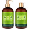 SheaMoisture Power Greens Curly Hair Shampoo and Conditioner Dry Hair Moringa Avocado to moisturize, 13 Fl Oz (Pack of 2)