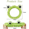 SuPoo Green Frog Face Wash Headband Funny Skincare Spa Head Bands Cute Puffy Makeup Headbands for Women Stretchy Frog Eyes Hair Wrap Hair Band for Washing Face Shower Hair Accessories