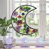 KY&BOSAM Gifts for Mom I Love You to The Moon and Back Moon Suncatcher Stained Glass Hangings Wind Chime Pressed Flower Moon Embedded in Glass with Metal Charm Mother`s Day Birthday