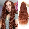 New Faux Locs Crochet Hair With Long Deep Curly Ends 24 Inch 8 Packs Ginger Color Ombre Goddess Soft Locs Synthetic Braids Prelooped Dreadlock Hair Extensions (24inch, 350#)