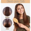 Bamboo Paddle Hair Brush, 3PCS Bamboo Hair Brush Set, Natural Bamboo Comb Paddle Detangling Hairbrush, Wooden Comb for Women Men, and Kids Massage Scalp Thick/Thin/Curly/Dry Hair